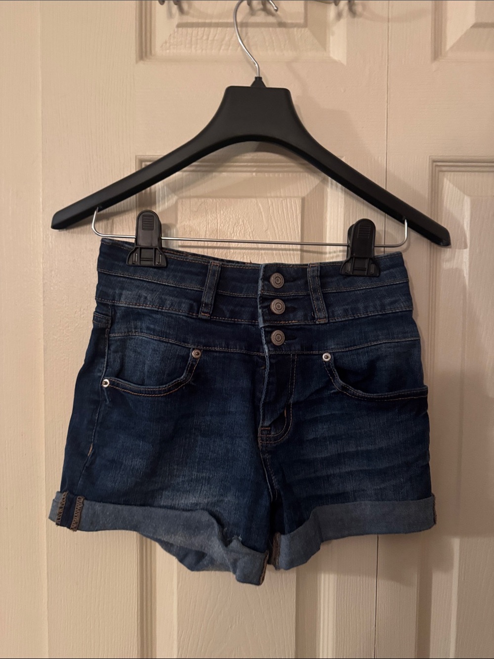 Aeropostale super high rise midi jean short size 4